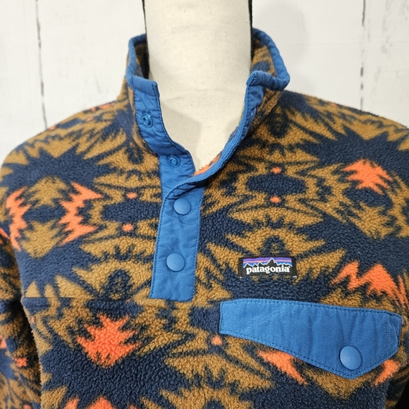 Patagonia Synchilla Snap-T Printed Southwestern Aztec Pullover - Picture 2 of 8